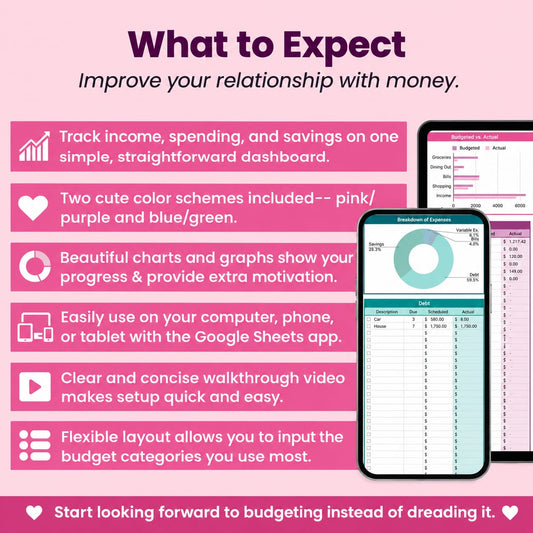 Monthly Budget Spreadsheet for Google And Excel Sheets