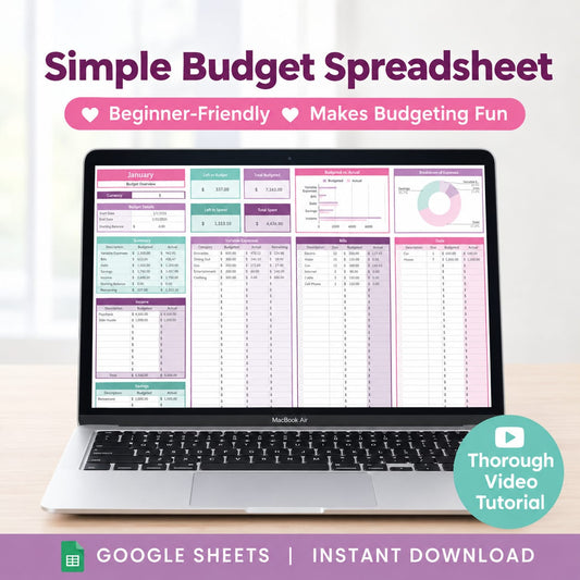 Monthly Budget Spreadsheet for Google And Excel Sheets