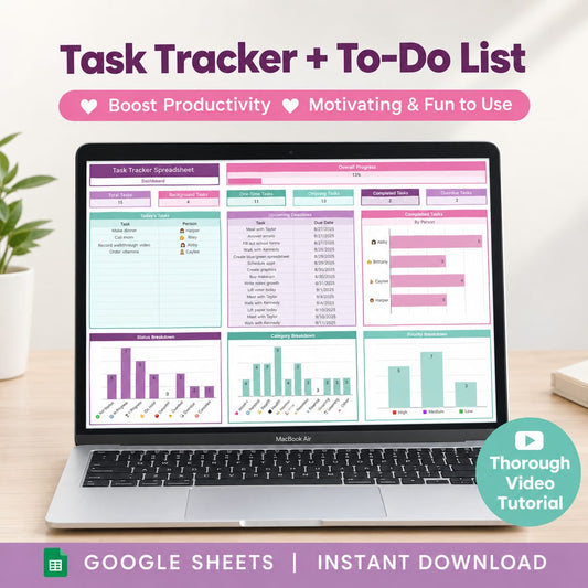 Task Tracker and To-Do List Spreadsheet for Google Sheets