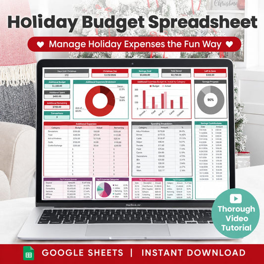 Holiday Budget Spreadsheet for Google Sheets