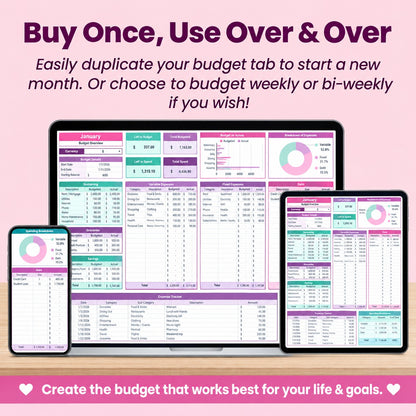 Monthly Budget Spreadsheet for Google And Excel Sheets
