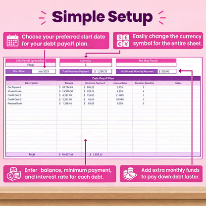 Debt Snowball |google spreadsheet template